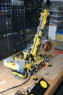 Crane with load and full counterweight