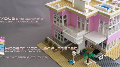 Modern Modular Furnished Beachfront House on Lego Cuusoo