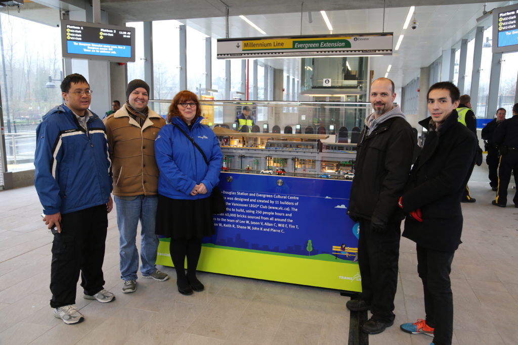 Some of the builders who were able to attend the Opening Day Festivities. From left to right Tim T, Jason V, Jennifer F (Translink), Lee W and Will F.